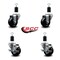 Service Caster 3'' Soft Rubber Wheel Swivel 1-1/2'' Expanding Stem Caster Set 2 Brakes, 4PK SCC-EX20S314-SRS-2-TLB-2-112 - alternate 4